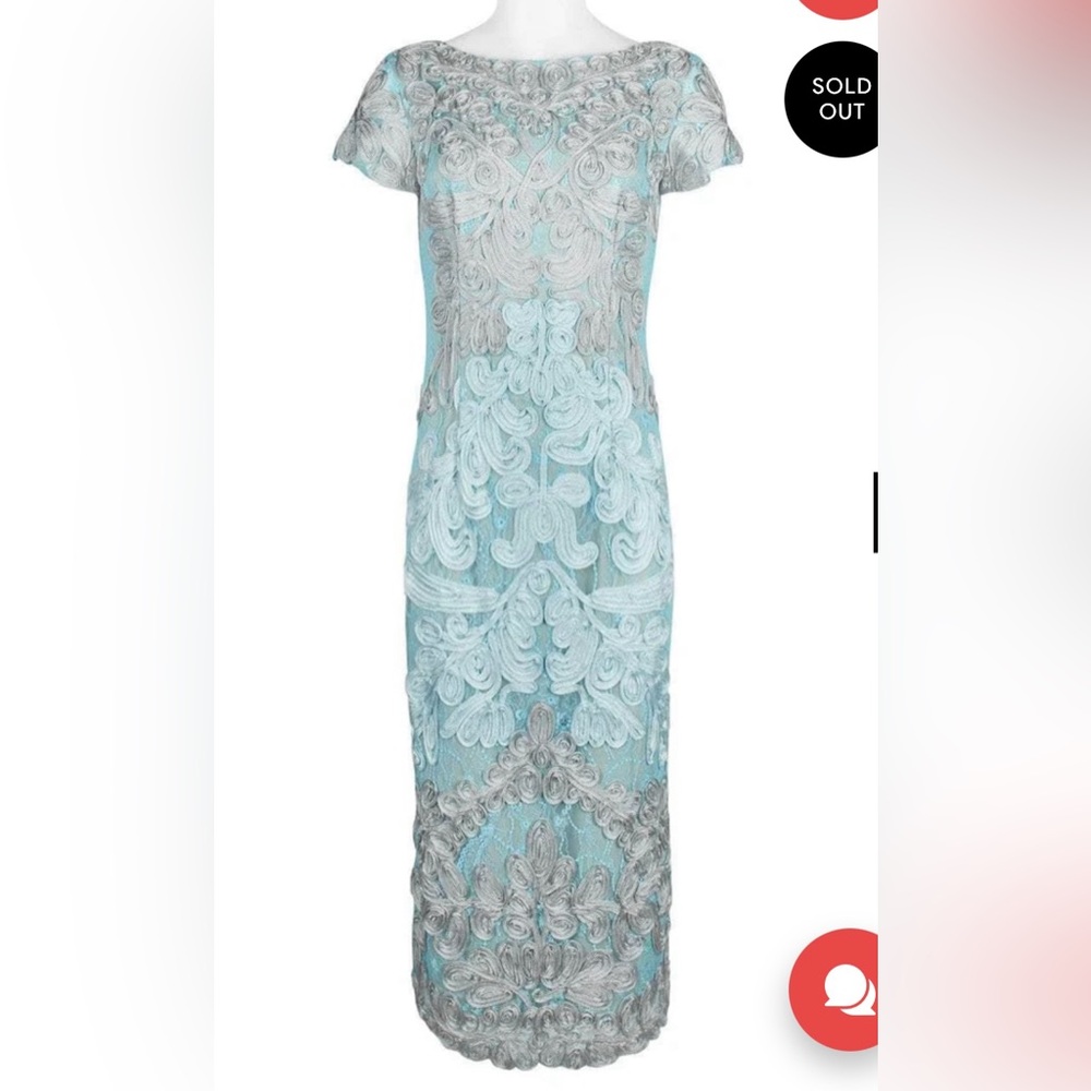 JS Collections Santiago Soutache Cocktail Midi Dress